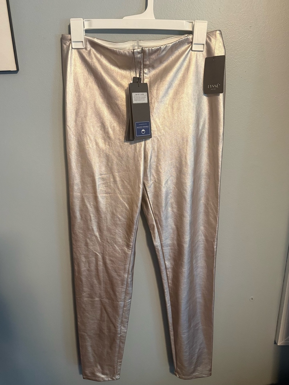 Lyssé Champagne Vegan Leather Leggings
